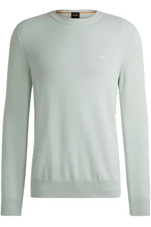 HUGO BOSS Sweatshirt med regular fit i bomuldsjersey med broderet logo