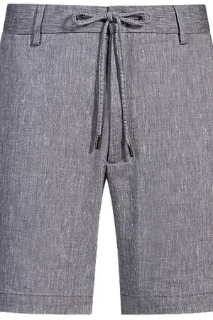 HUGO BOSS Shorts med regular fit i en hørblanding med snøre