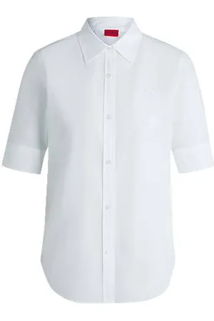 HUGO BOSS Skjorte med regular fit i bomuldskanvas