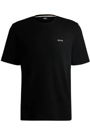 HUGO BOSS Vaffelvævet pyjamas-T-shirt med broderet logo