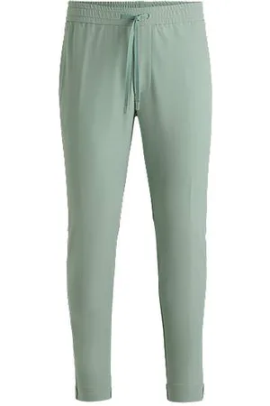 HUGO BOSS Tapered fit bukser i vandskyende stof med stræk