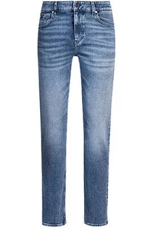 HUGO BOSS Delaware-jeans med slim fit i blå denim med stræk