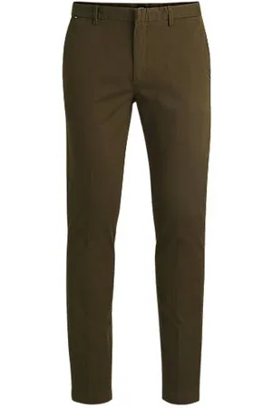 HUGO BOSS Slim fit chinos med i bomuldsgabardine med stræk