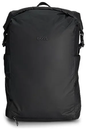 HUGO BOSS Rygsæk med rullelukning og logo i krom