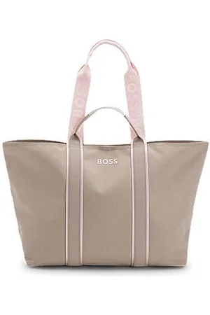 HUGO BOSS Tekstureret tote bag med logoremme