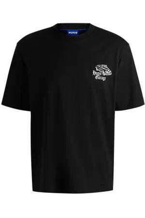 HUGO BOSS T-shirt i bomuldsjersey med grafisk bilprint