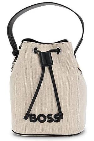 HUGO BOSS Tekstureret bucket bag med indertaske i imiteret læder