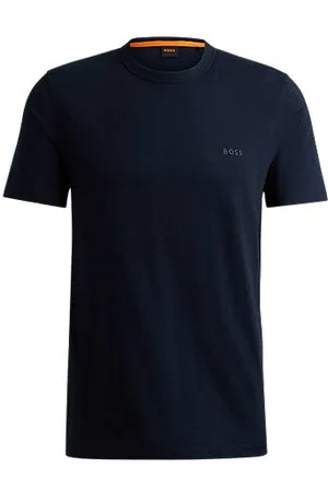 HUGO BOSS Regular fit T-shirt i bomuld med slub-effekt og logodetalje