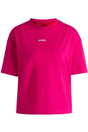 HUGO BOSS Relaxed fit T-shirt med kontrastlogo af blødt jersey