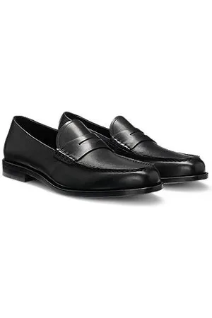 HUGO BOSS Loafers i glat læder med pennydetalje