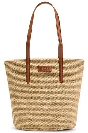 HUGO BOSS Tote bag i raffia med udtagelig taske