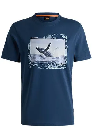 HUGO BOSS T-shirt i bomuldsjersey med fotografisk print