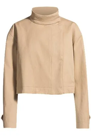 HUGO BOSS Blazer med kinakrave i bomuldstwill med stræk