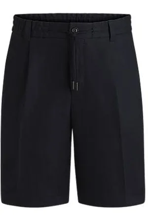 HUGO BOSS Shorts med tapered fit i strygelet hør