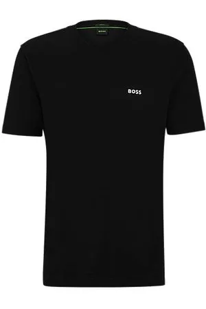 HUGO BOSS Regular fit T-shirt i bomuld med stræk og logo i kontrastfarve