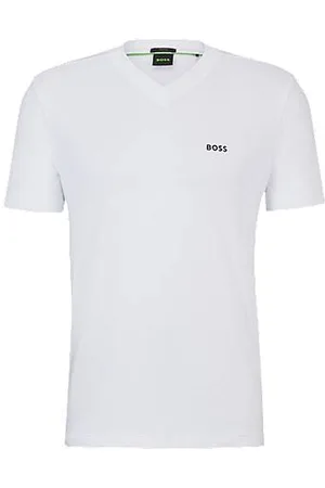 HUGO BOSS Regular fit T-shirt i bomuld med stræk og logo i kontrastfarve