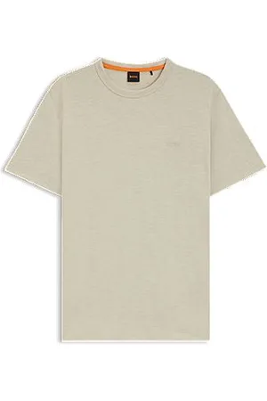 HUGO BOSS Regular fit T-shirt i bomuld med slub-effekt og logodetalje