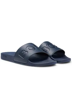 HUGO BOSS Italiensk fremstillede slides med stor logodetalje