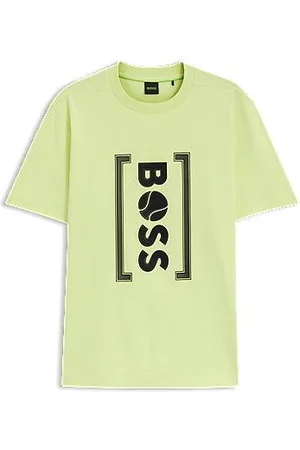 HUGO BOSS Relaxed fit T-shirt med tennisinspireret logoprint i mesh