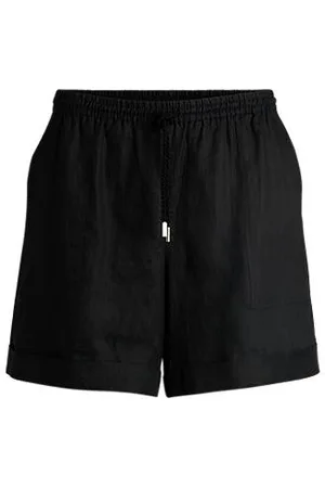HUGO BOSS Ramie-shorts med snoet snøre