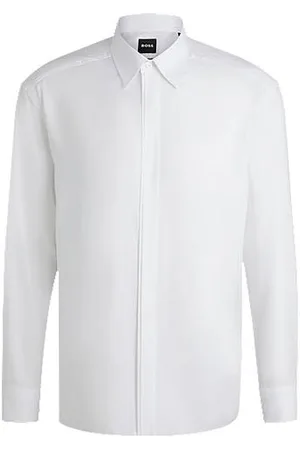 HUGO BOSS Skjorte med relaxed fit og skjult stolpe
