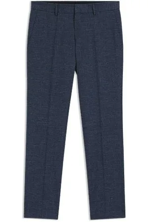 HUGO BOSS Slim fit bukser i mønstret stof med stræk