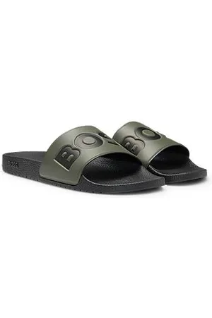 HUGO BOSS Italiensk fremstillede slides med stor logodetalje
