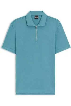 HUGO BOSS Poloshirt med lynlås i halsen og piquévævning