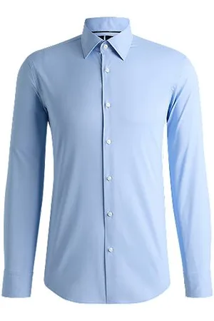 HUGO BOSS Skjorte med regular fit i struktureret stof med stræk