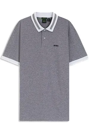 HUGO BOSS Poloshirt i bomuldspiqué med printede prikker