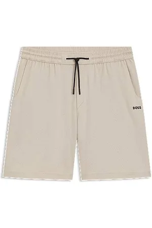 HUGO BOSS Shorts i bomuldsjersey med meshstruktur