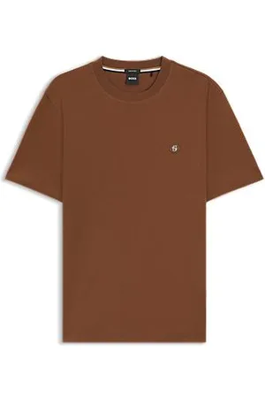 HUGO BOSS Regular fit T-shirt i bomuld med dobbelt B-monogram