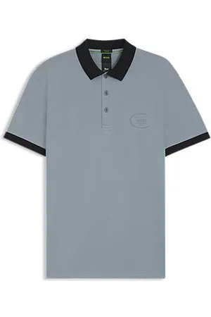 HUGO BOSS Poloshirt i bomuldsblanding i fugttransporterende piqué med stræk