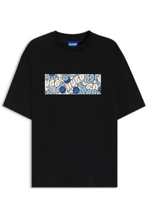 HUGO BOSS T-shirt i bomuldsjersey med logografik