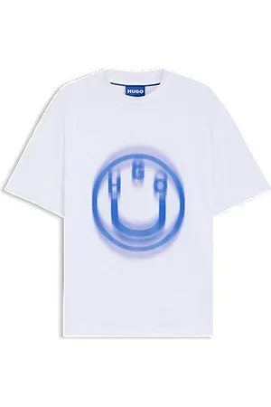 HUGO BOSS Kønsneutral T-shirt med sløret logoprint