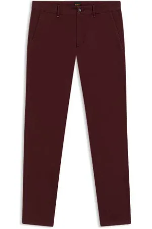 HUGO BOSS Slim fit chinos i bomuldssatin med stræk