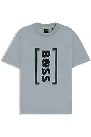 HUGO BOSS Relaxed fit T-shirt med tennisinspireret logoprint i mesh