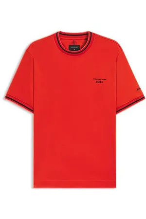 HUGO BOSS T-shirt i bomuld fra Porsche x med fugttransporterende finish