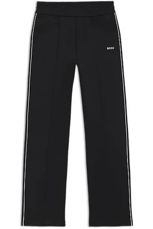 HUGO BOSS Tracksuit-bukser med straight fit samt kontrastlogo og -paspolering