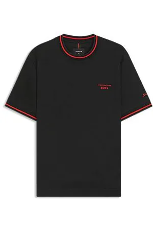 HUGO BOSS T-shirt i bomuld fra Porsche x med fugttransporterende finish