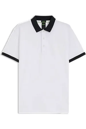 HUGO BOSS Poloshirt i bomuldsblanding i fugttransporterende piqué med stræk