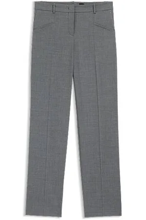 HUGO BOSS Relaxed fit bukser i meleret ny uld