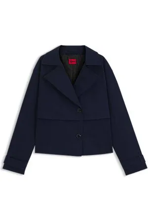 HUGO BOSS Oversize fit bomuldsjakke i trenchcoatstil