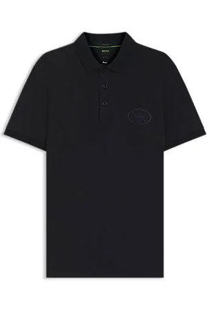 HUGO BOSS Poloshirt i bomuldsblanding i fugttransporterende piqué med stræk