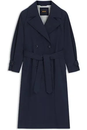 HUGO BOSS Trenchcoat i blødt stof med logobroderi