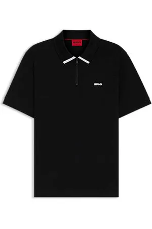 HUGO BOSS Poloshirt i bomuldspiqué med kontrastlogo