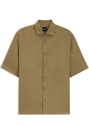 HUGO BOSS Relaxed fit skjorte i hør fra BECKHAM x