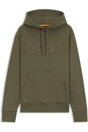 HUGO BOSS Relaxed fit hættetrøje i bomuldsfrotté med stort logo