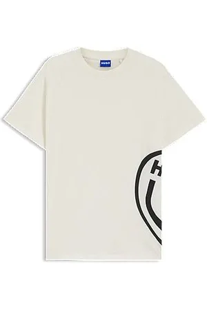 HUGO BOSS T-shirt i bomuldsjersey med Happy -logografik