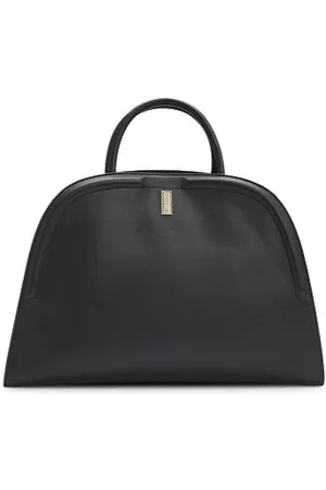 HUGO BOSS Ariell-tote bag i kornet læder med aftagelig rem
